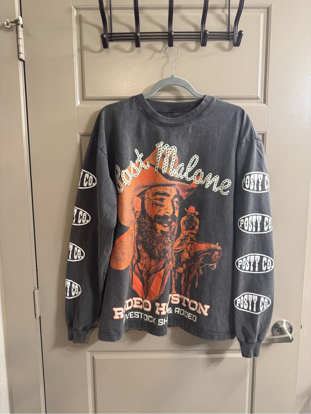 Official Post Malone Rodeo Houston Long Sleeve Shirt - Posty Co Graphic Tee